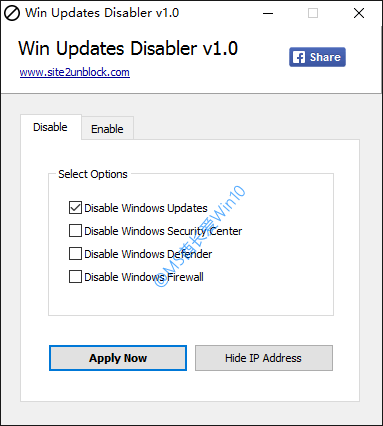 Win10自动更新关闭工具Win Updates Disabler