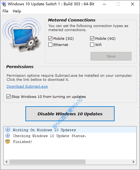 Windows 10 Update Switch - Disable Windows 10 Updates